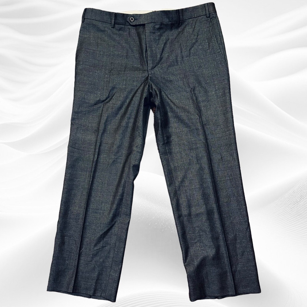 ZANELLA  Dark Grey DEVON Flat Front Wool Dress Pants 40(38)X27.5 (read)‎